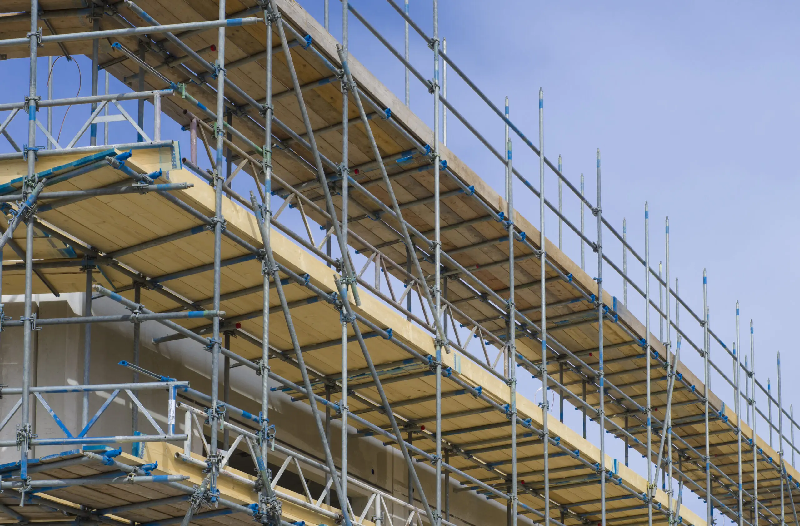 scaffolding on a building under construction