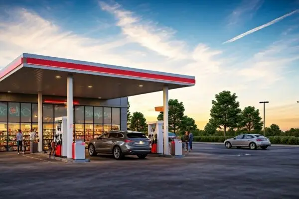 Newly opened gas station after a site expansion