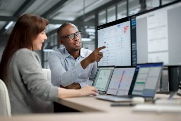 A consultant helping a business check their financial performance