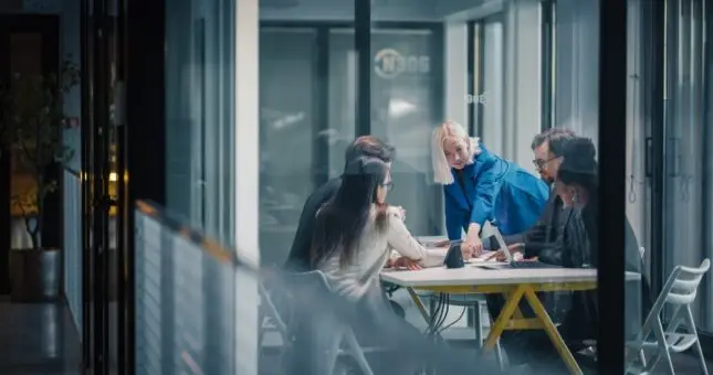 Coworkers preparing their operations optimization plan